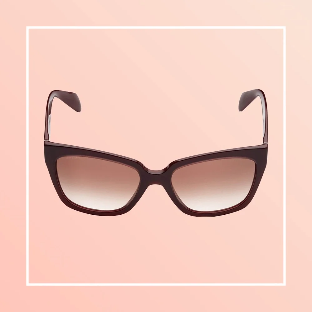 Prada Burgundy Gradient Square Sunglasses